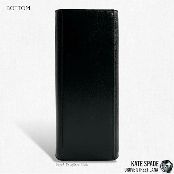 KATE SPADE GROVE STREET LANA LEATHER SATCHEL IN BLACK/CREAM WITH CROSSBODY STRAP - Picture 9 of 14